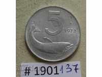 5 lire sterline 1973 Italia
