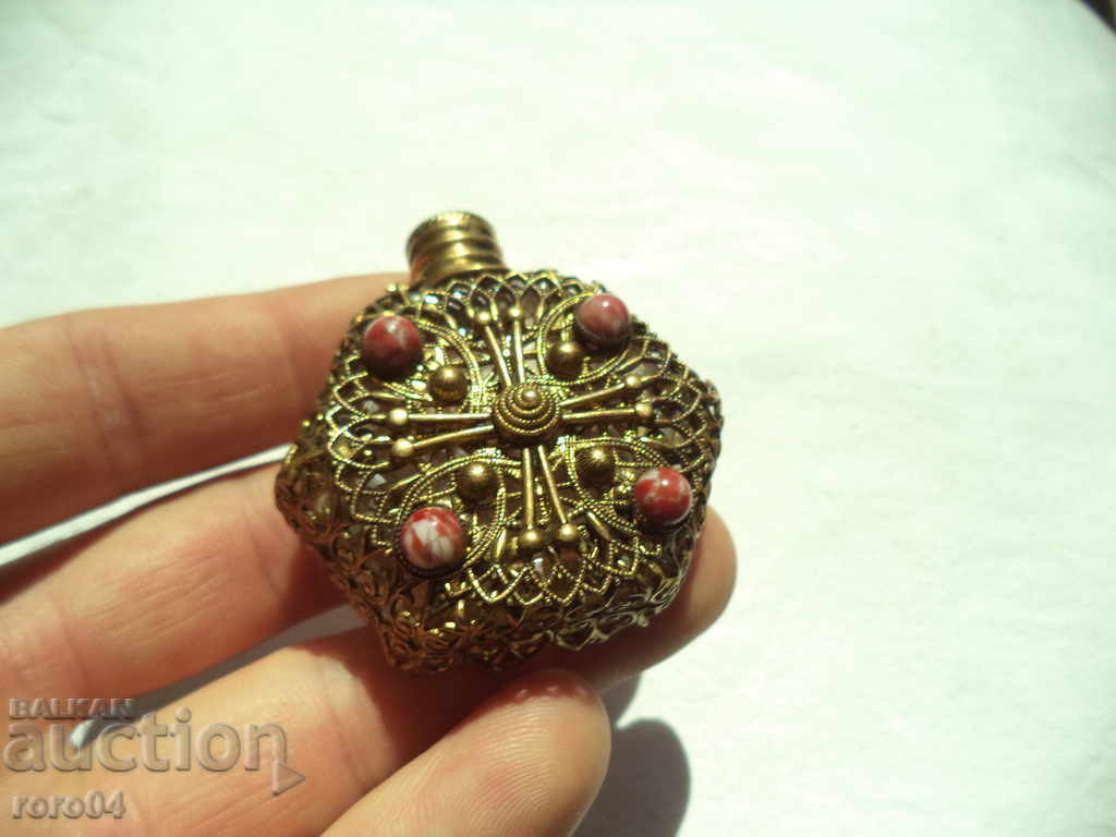 BEAUTIFUL OLIVE PARFUM SHAFT - GLAZED GLASS + STONES - 7 BEAUTIFUL OLIVE PARFUM SHAFT - GLAZED GLASS + STONES - 7