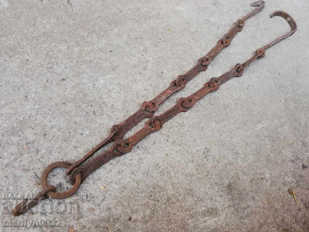 Old forged chain with hook, hearth for hearth chain hook with price 42.00 BGN | € 21.47 Old forged chain with hook, hearth for hearth chain hook with price 42.00 BGN | € 21.47