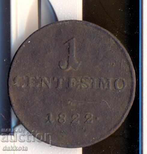 Ιταλία Λομβαρδία Βενετία 1 Centezimo 1822, Μιλάνο με τιμή 8.90 BGN | € 4.55 Ιταλία Λομβαρδία Βενετία 1 Centezimo 1822, Μιλάνο με τιμή 8.90 BGN | € 4.55