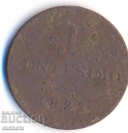 Италия Ломбардска Венеция 1 чентезимо 1822 година, Милано с цена 2.80 лв. | € 1.43 Италия Ломбардска Венеция 1 чентезимо 1822 година, Милано с цена 2.80 лв. | € 1.43