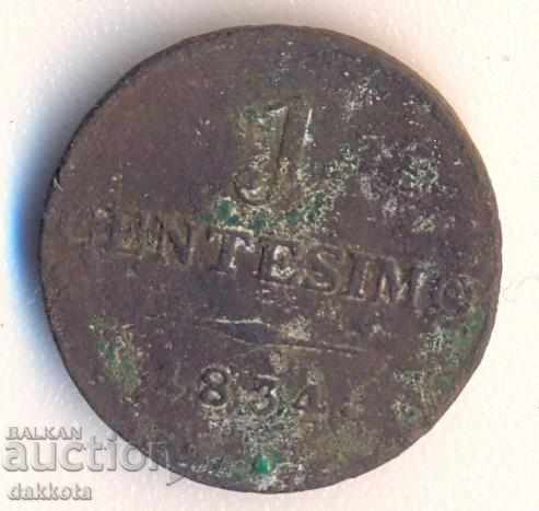 Ιταλία Λομβαρδία Βενετία 1 tentezimo 1834, Μιλάνο με τιμή 3.50 BGN | € 1.79 Ιταλία Λομβαρδία Βενετία 1 tentezimo 1834, Μιλάνο με τιμή 3.50 BGN | € 1.79