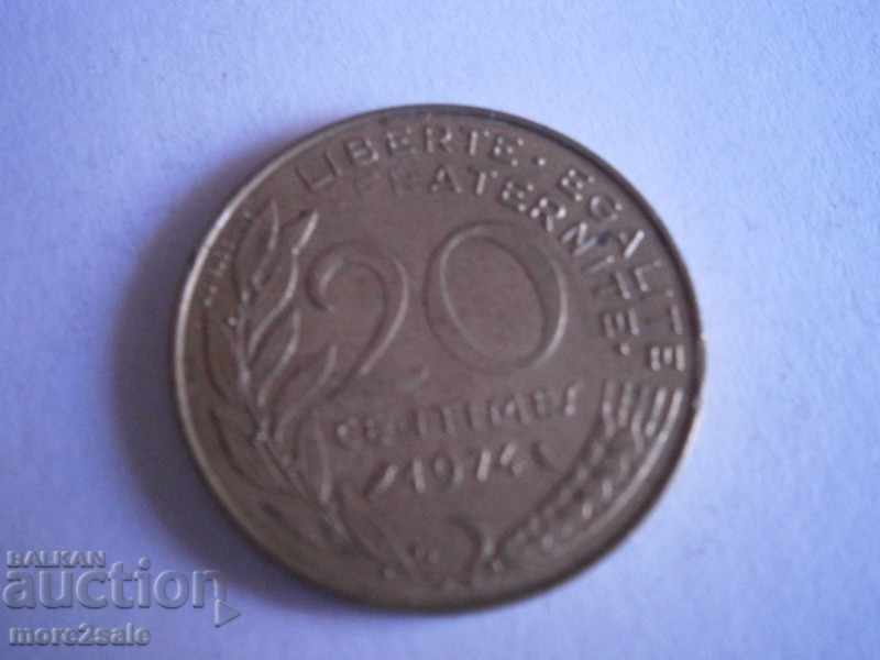 20 SANTIMA 1974 FRANȚA - MONEDĂ