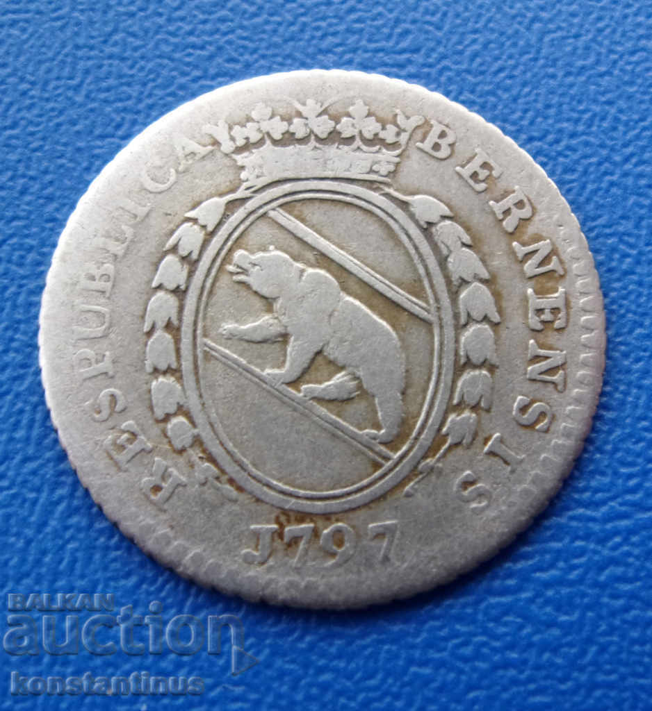 Elveția Bern 20 Kreuzer 1797 Argintiu excepțional de raritate cu preț € 36.81 | 71.99 BGN