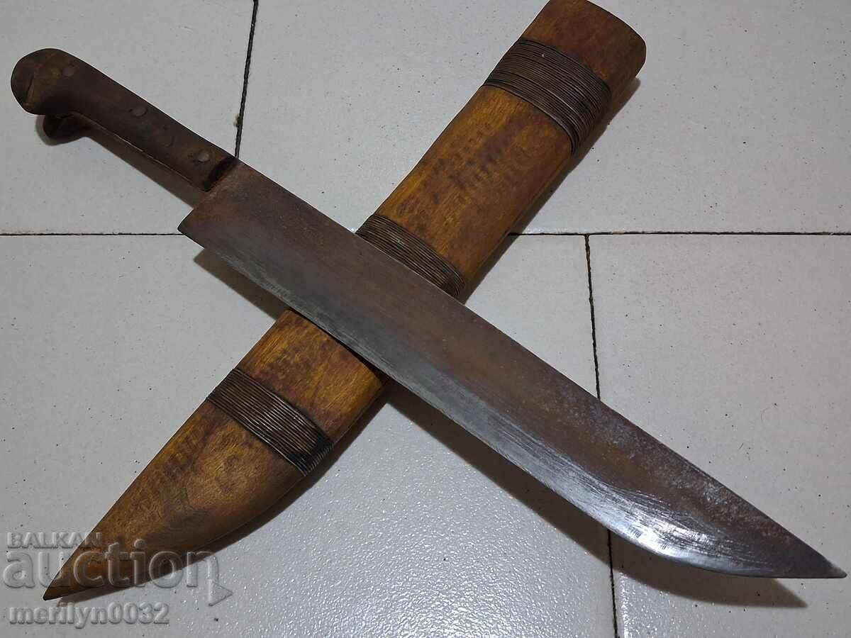 Μαχαίρι βοσκού με θήκη, λαβή από κέρατο βουβάλου, καρακουλάκ με τιμή € 126.67 | 247.74 BGN