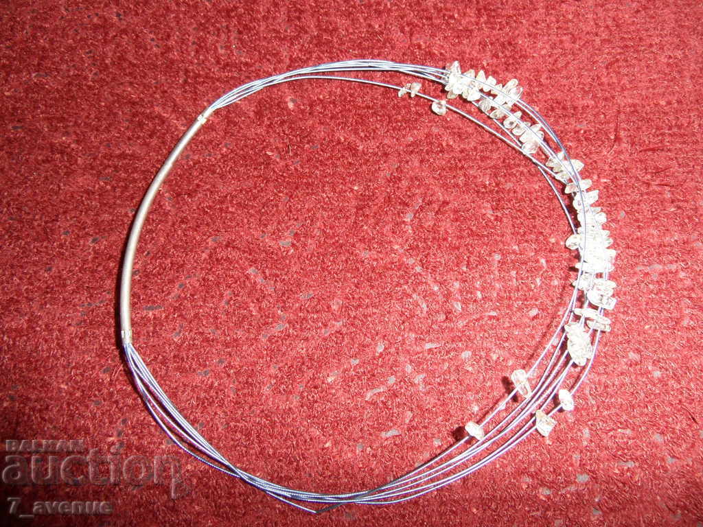 WHITE 6 rows of natural mountain crystals, 36cm long with price 9.99 BGN | € 5.11