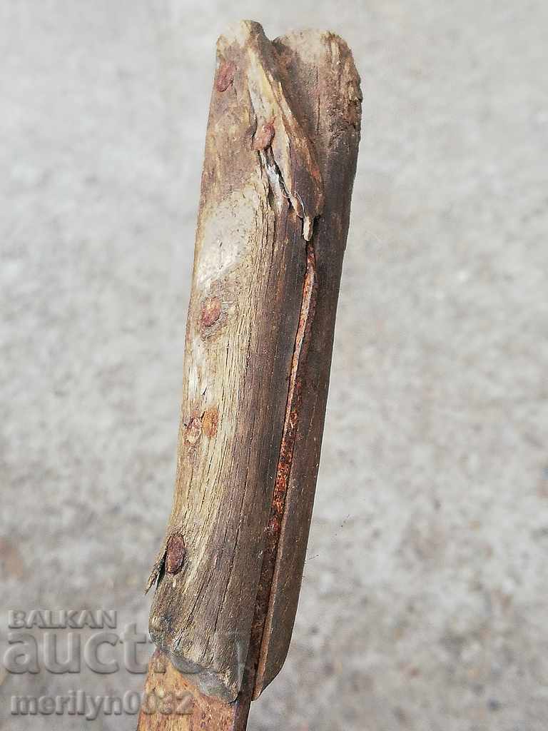 Old Karakulak shepherd's knife with sharpened buffalo horn blade - 6