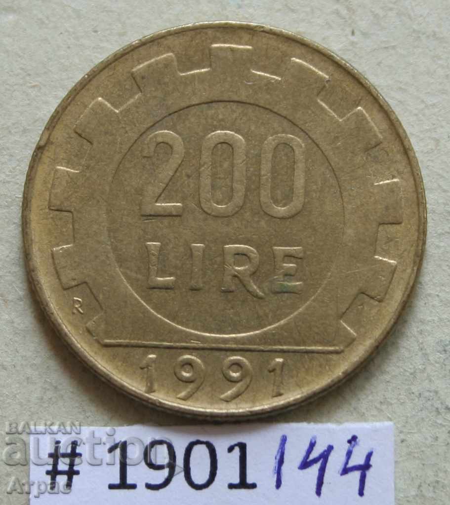 200 de lire sterline 1991 Italia