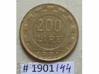 200 de lire sterline 1991 Italia