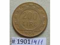 200 de lire sterline 1981 Italia
