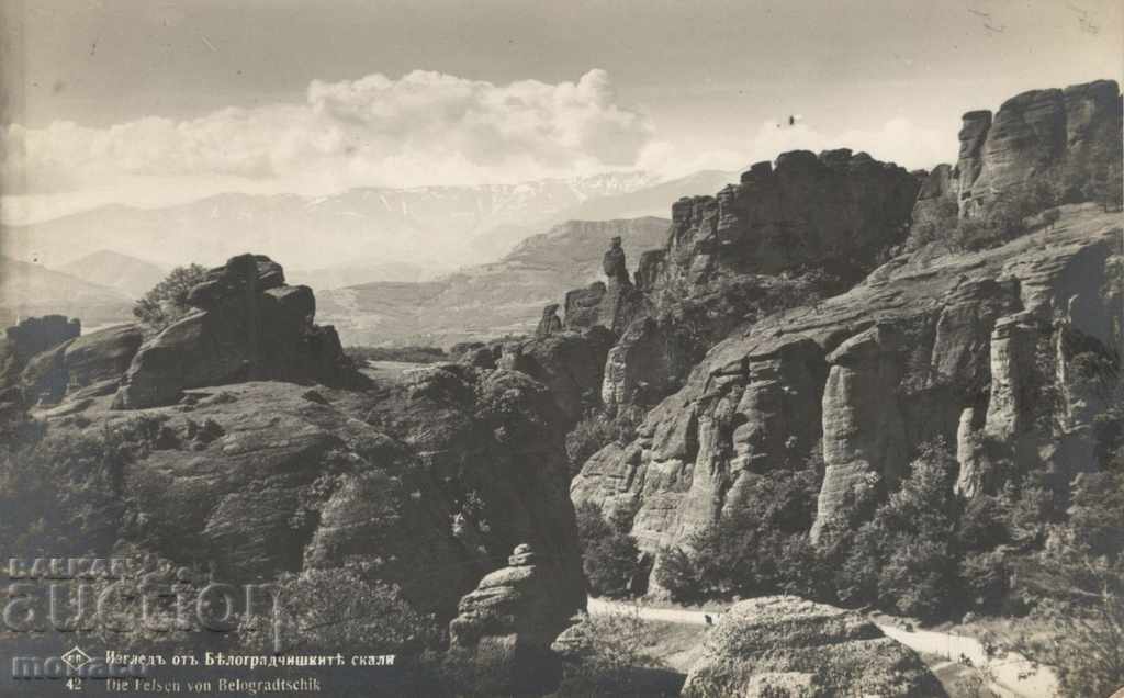 Old card - Belogradchik rocks - view