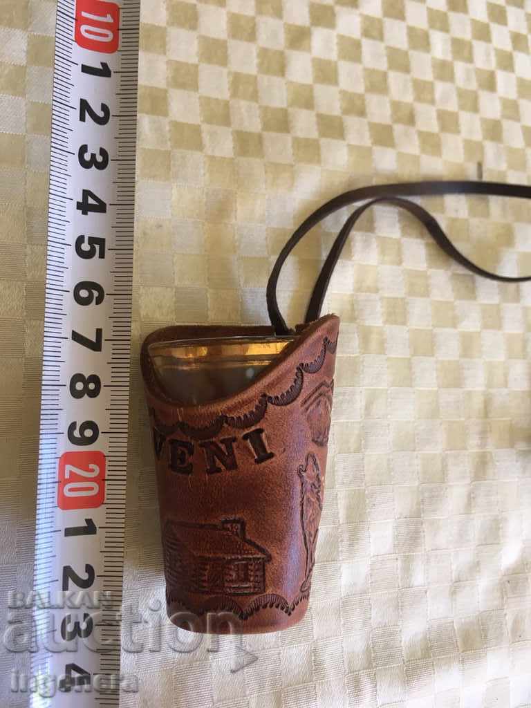 Auction  LEATHER COVER WITH GLASS GLASS