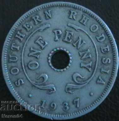 1 penny 1937, sudul Rhodesiei
