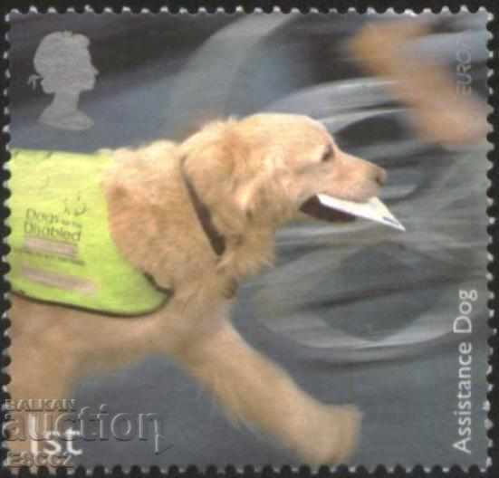 Marcă PURE fără lipici Europa SEP Dog 2008 Regatul Unit