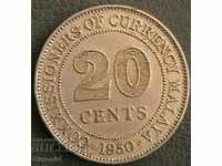 20 cent 1950, Malaya