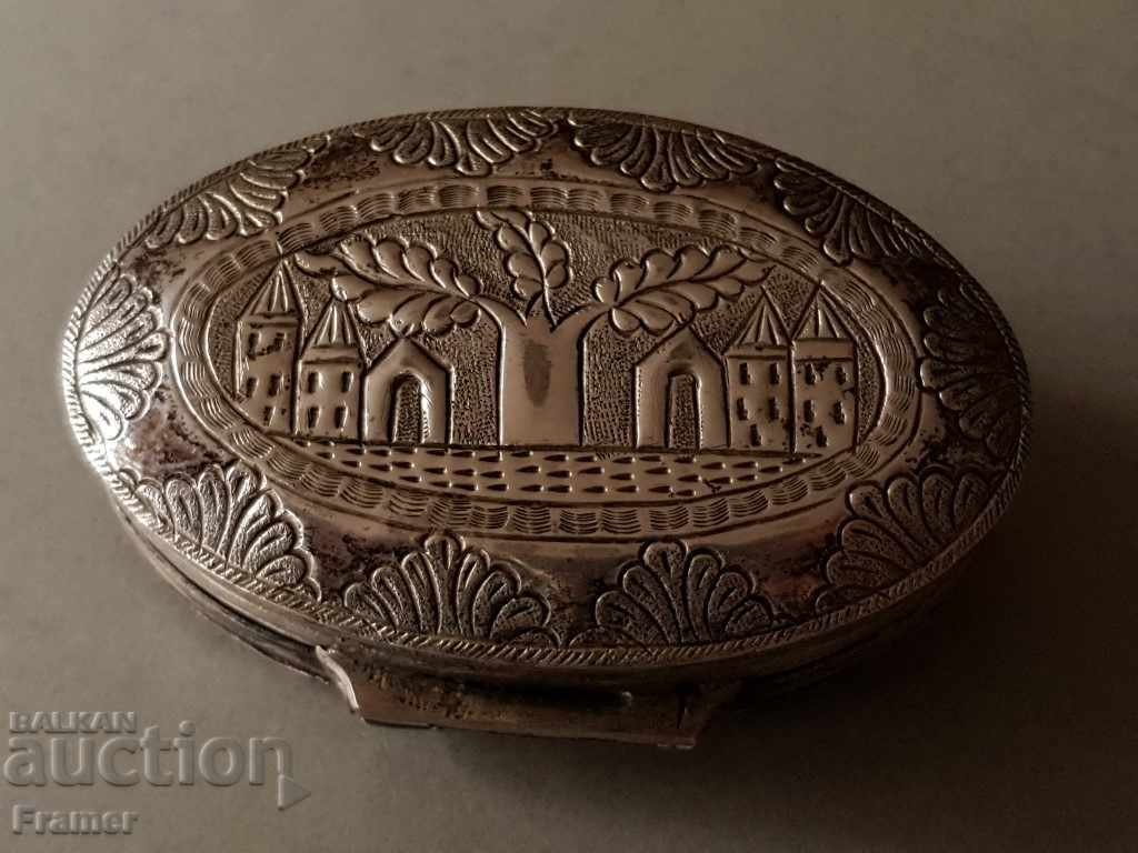 Рядка Българска Възрожденска Кутийка за енфие кутия СРЕБРО - 5 Рядка Българска Възрожденска Кутийка за енфие кутия СРЕБРО - 5