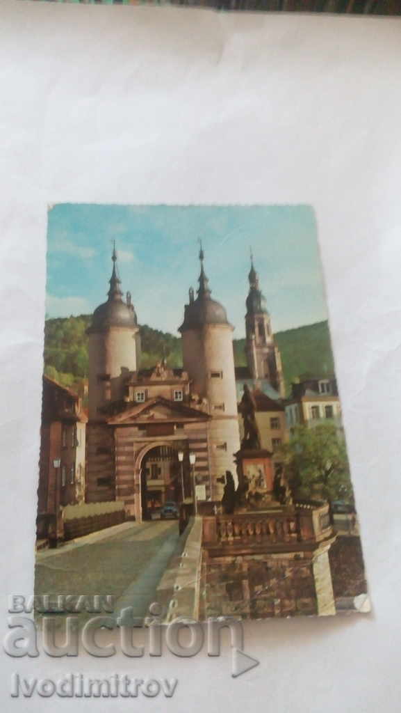 Пощенска картичка Heidelberg Bruckentor 1966
