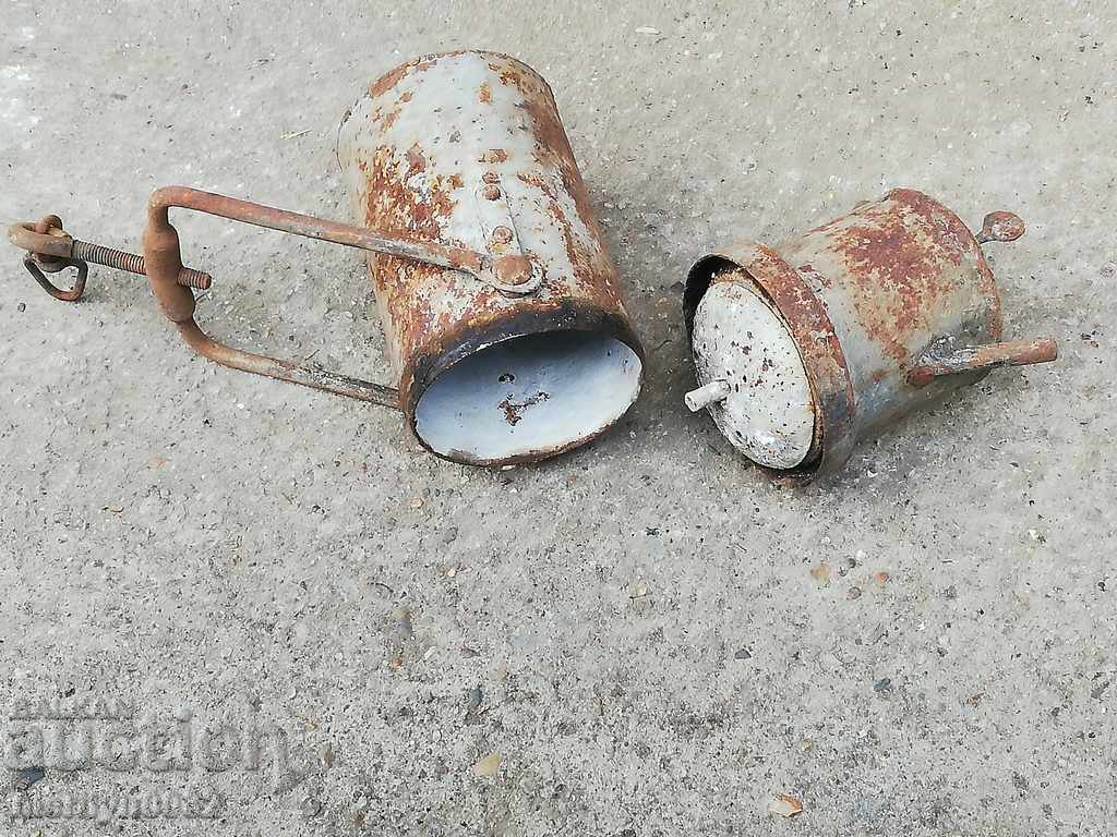 An old carbide mining lamp, a flashlight projector - 5