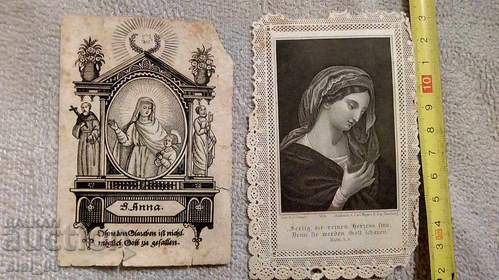 Стара религиозна картичка,стар принт