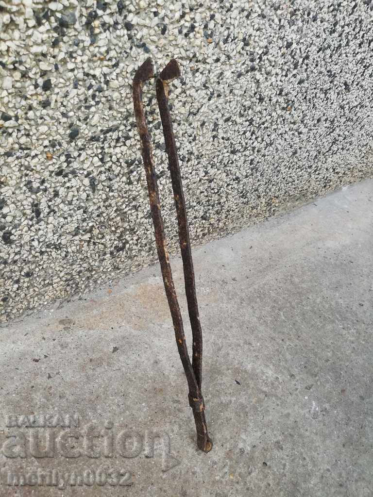 Old dilaf, tongs, wrought iron for oven