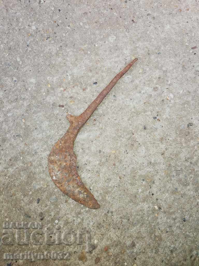 Old tool knife forged wrought iron blade - 5