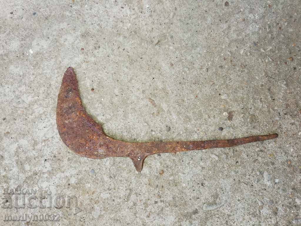 Old tool knife forged wrought iron blade - 6