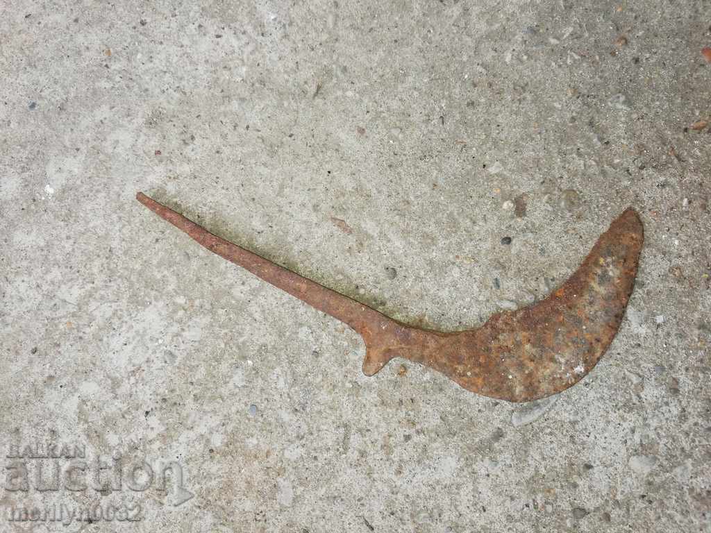 Old tool knife forged wrought iron blade - 7