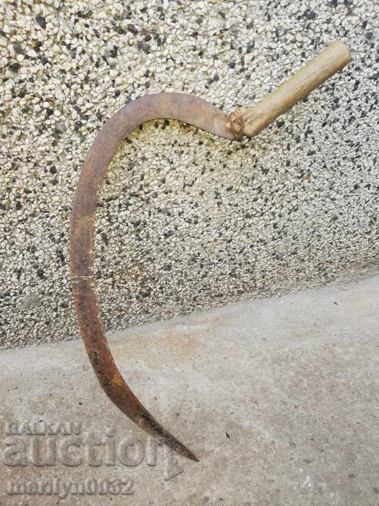 Old sickle, blade, wrought iron with price 26.00 BGN | € 13.29 Old sickle, blade, wrought iron with price 26.00 BGN | € 13.29