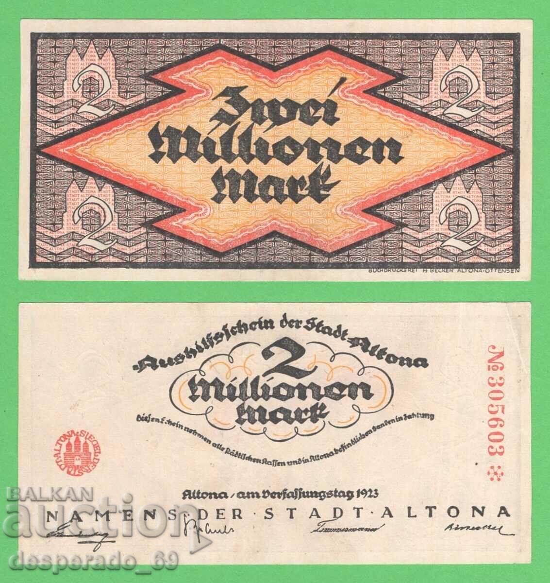 (¯`'•.¸GERMANY (Altona) 2 million marks 1923¸.•'´¯)