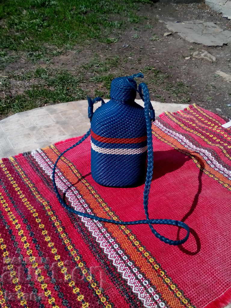 Auction Old wicker bottle, bottle Auction Old wicker bottle, bottle