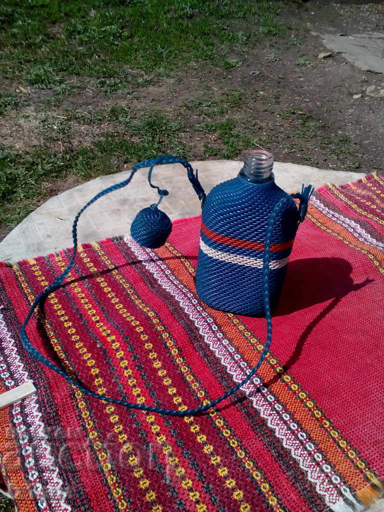 Old wicker bottle, bottle - 6 Old wicker bottle, bottle - 6