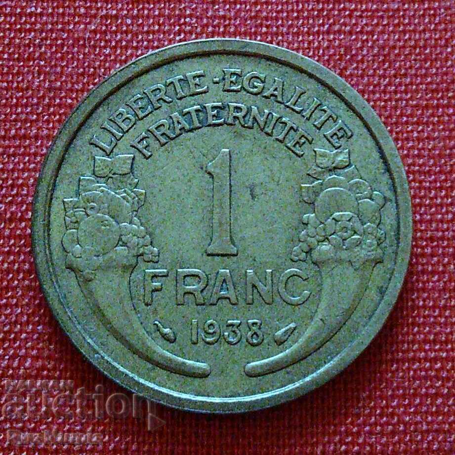 Франция. 1 франк 1938 г.