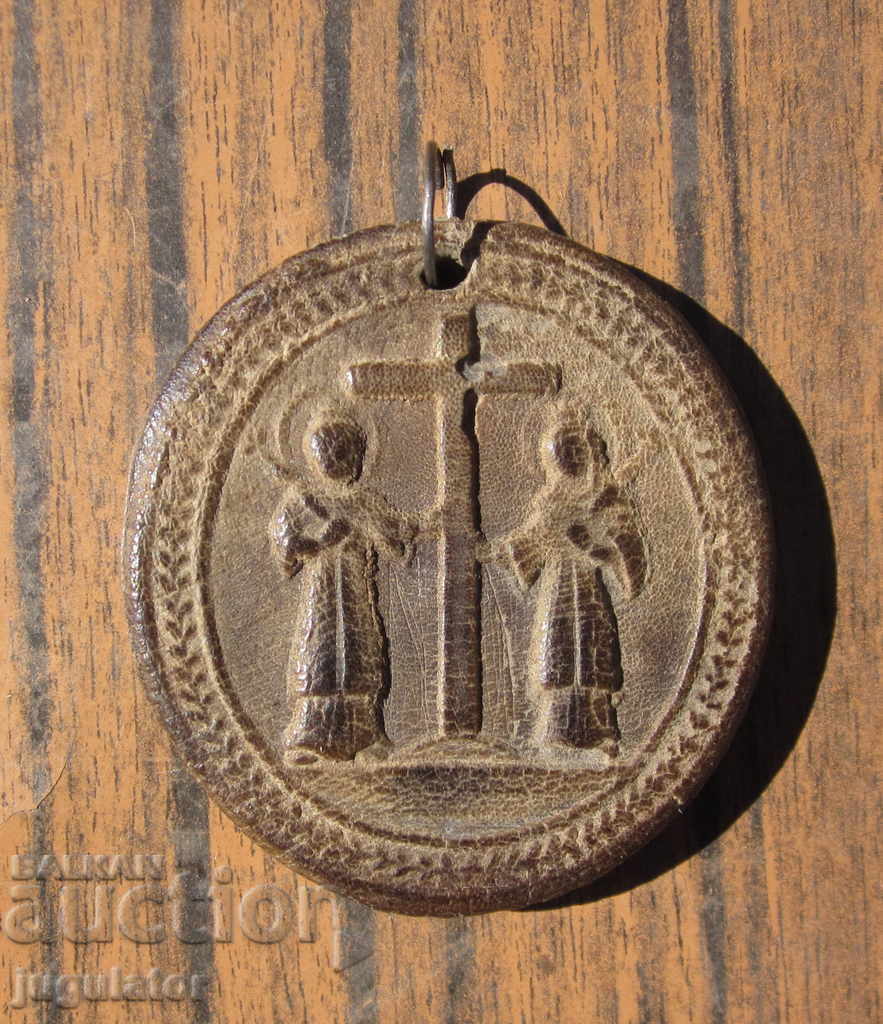 стар Български възрожденски религиозен накит икона панагея