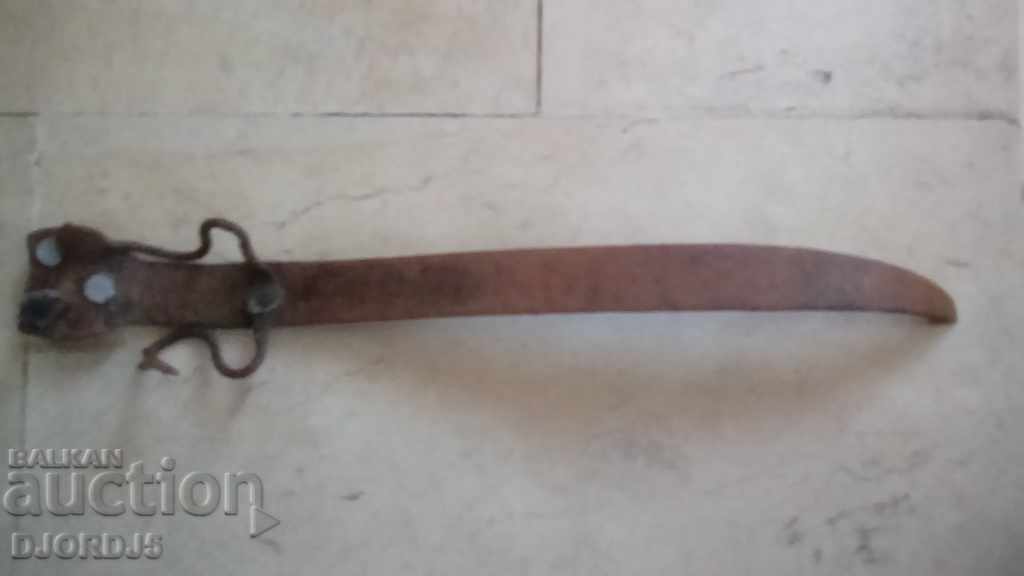 Auction Old handle of a copper pan Auction Old handle of a copper pan