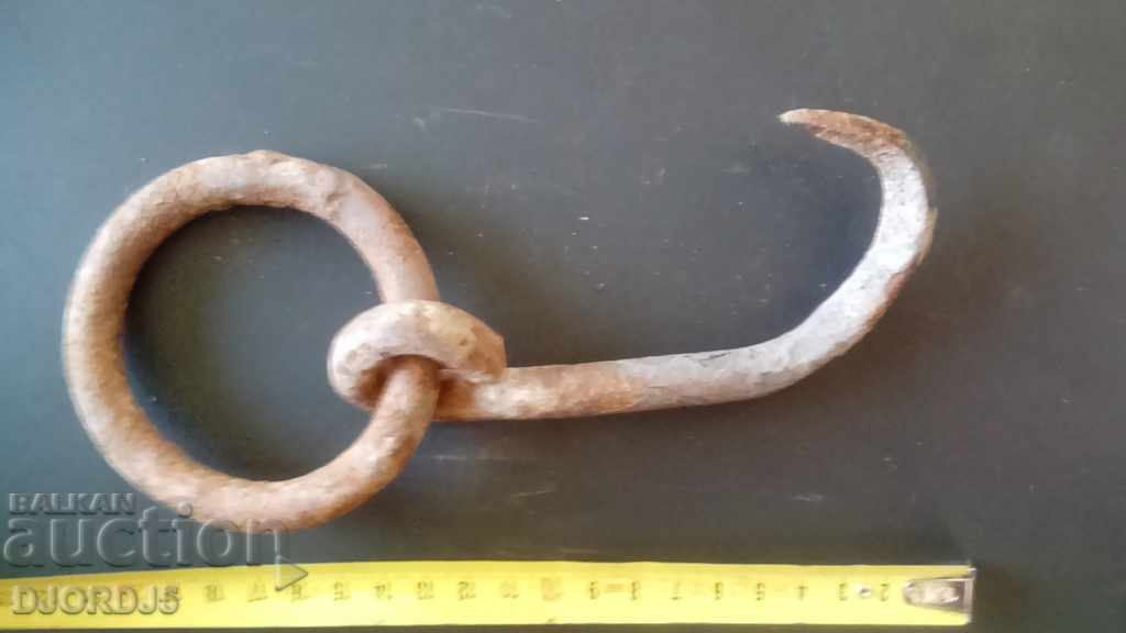 Old wrought iron, hook, crown with price 2.00 BGN | € 1.02 Old wrought iron, hook, crown with price 2.00 BGN | € 1.02