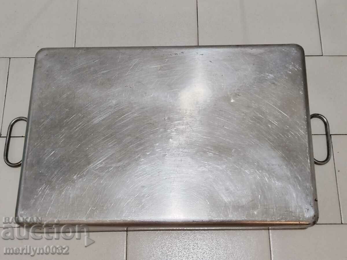 Licitație Tava pentru caserola de miel fript, vasul albastru crom nichel