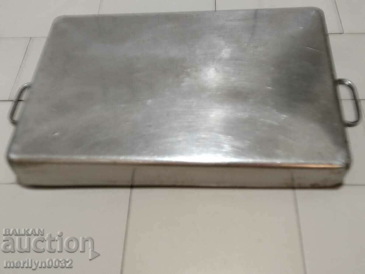 Livrarea Tava pentru caserola de miel fript, vasul albastru crom nichel