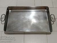 Tray for roast lamb casserole, the blue dish chrome nickel