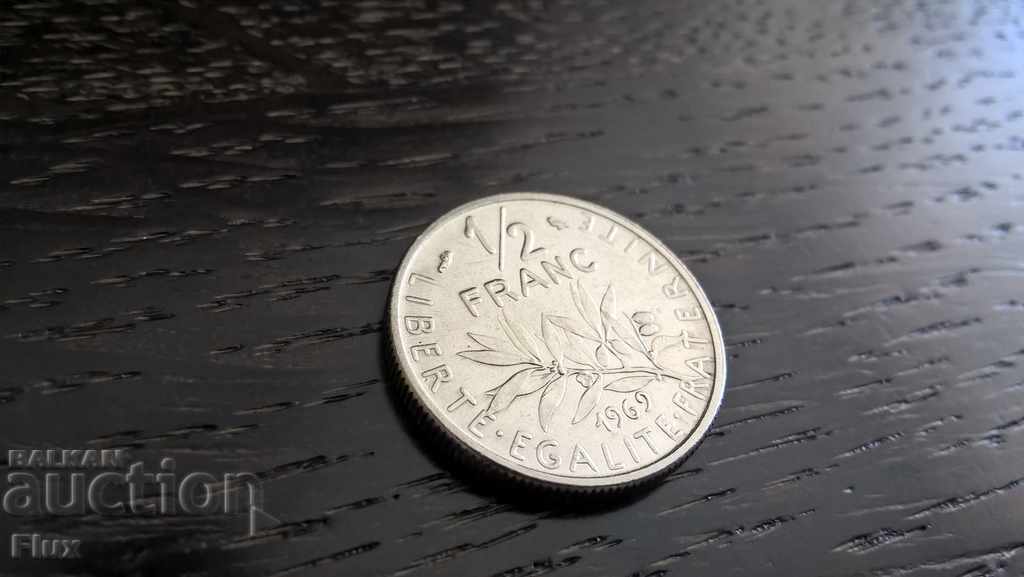 Монета - Франция - 1/2 (половин) франк | 1969г.