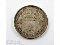 20 francs Belgium 1934 silver