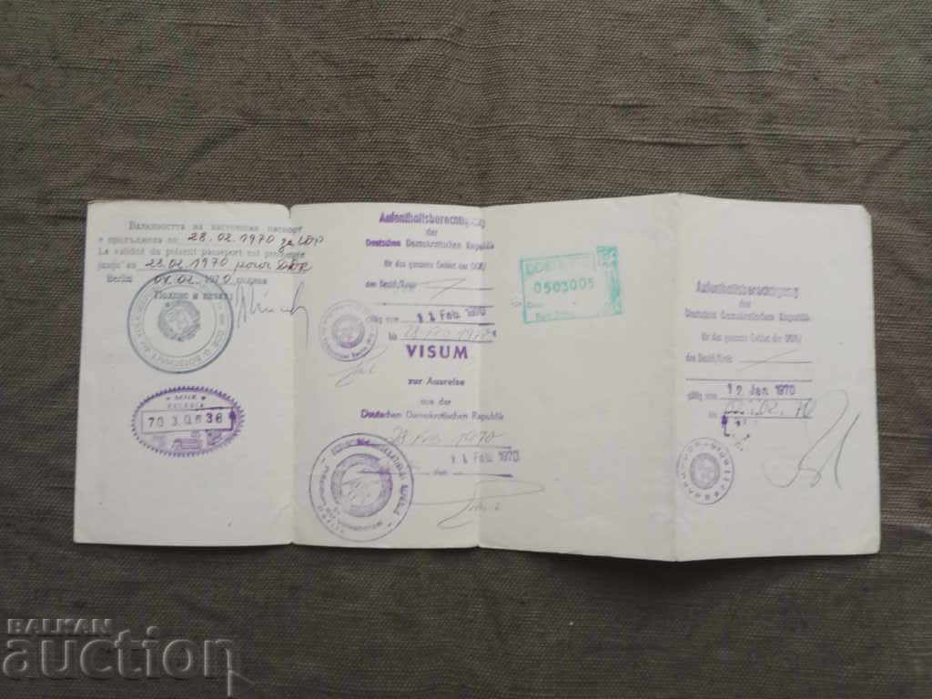 Visa for the GDR 1970