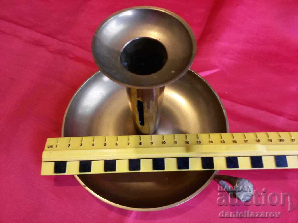 Auction  Large Portable Desktop BRONZE Candlestick