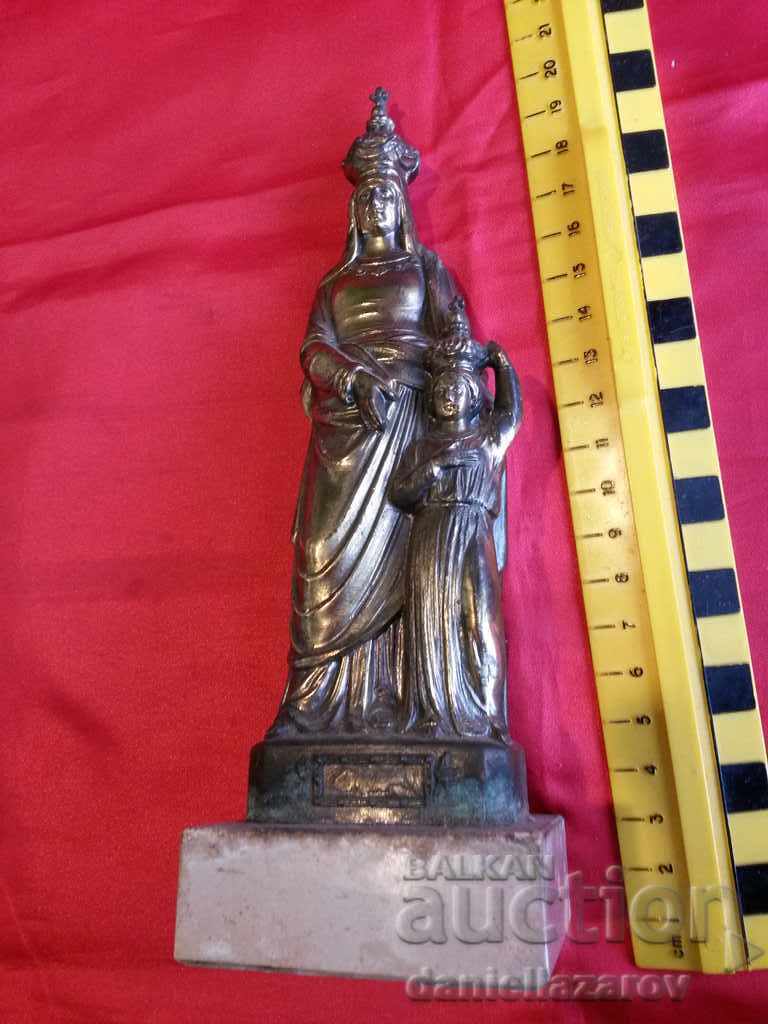 Delivery of Unique Old French Statue Statue Virgin and Child