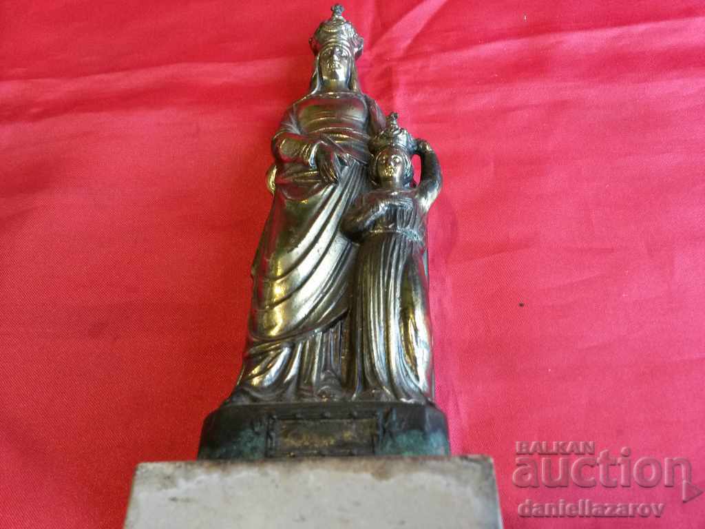 Unique Old French Statue Statue Virgin and Child - 5