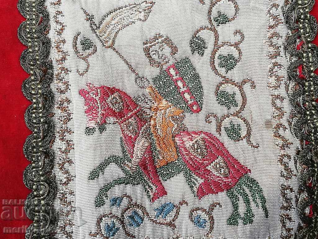 Auction  Old embroidery sergeant religion defender of the faith saint warrior