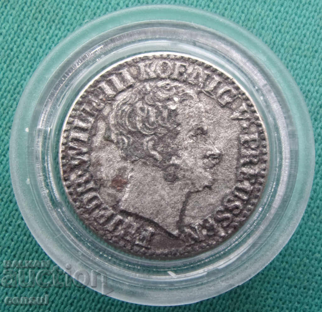 Germania - Prusia ½ Gros 1837 Silver Rare