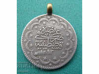 Imperiul otoman Abdul Hamid al II-lea 5 Kurus 1883 Argint Rare