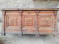 An old large chest for a bridal chaise adjoined a chest of drawers