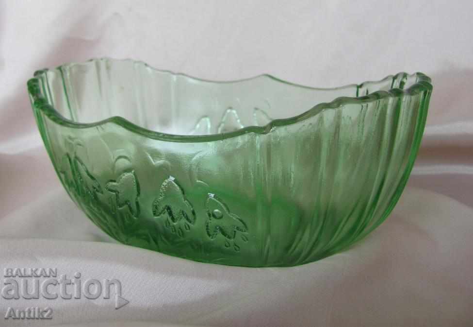 Auction  Art Deco Crystal Glass Old Nuts Cup, Bonbonniere