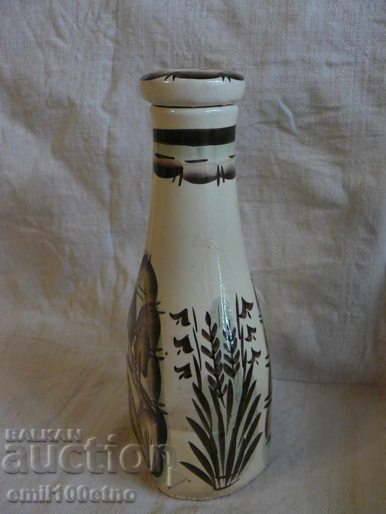 Licitație Sticlă Kana - ceramică pictată manual URSS